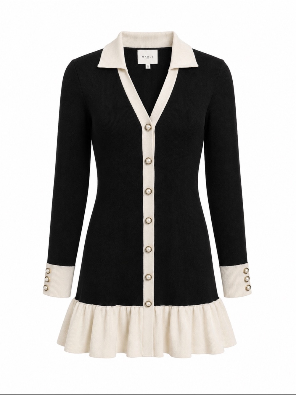 Mable long sleeve button down sweater dress.